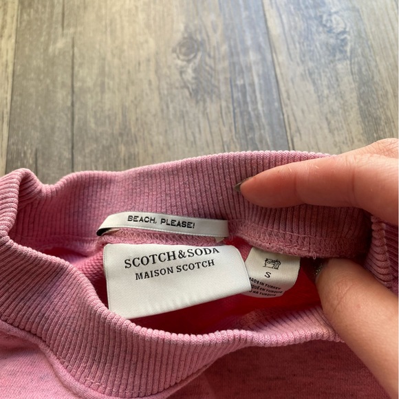 Light Pink Scotch and Soda Maison Scotch Terry Cloth Crewneck Sweatshirt - Picture 4 of 8